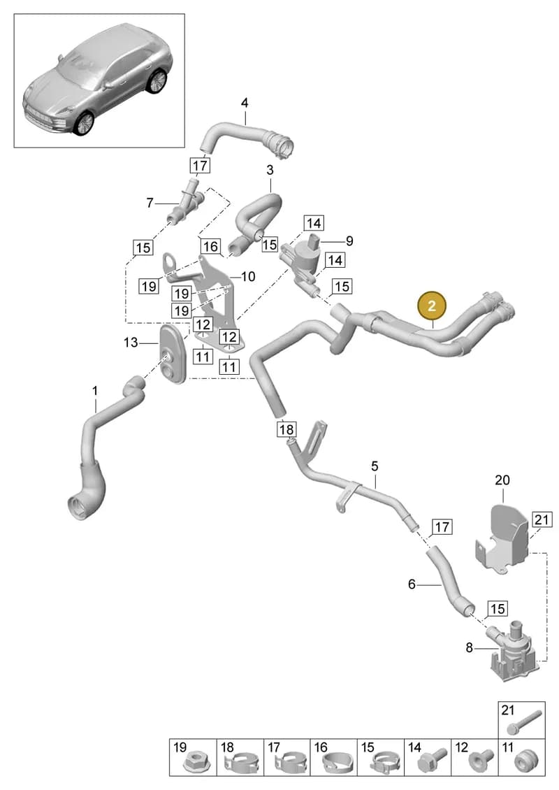 95B819198L — Porsche Macan (2018-2022) diagram p52813000, position 2