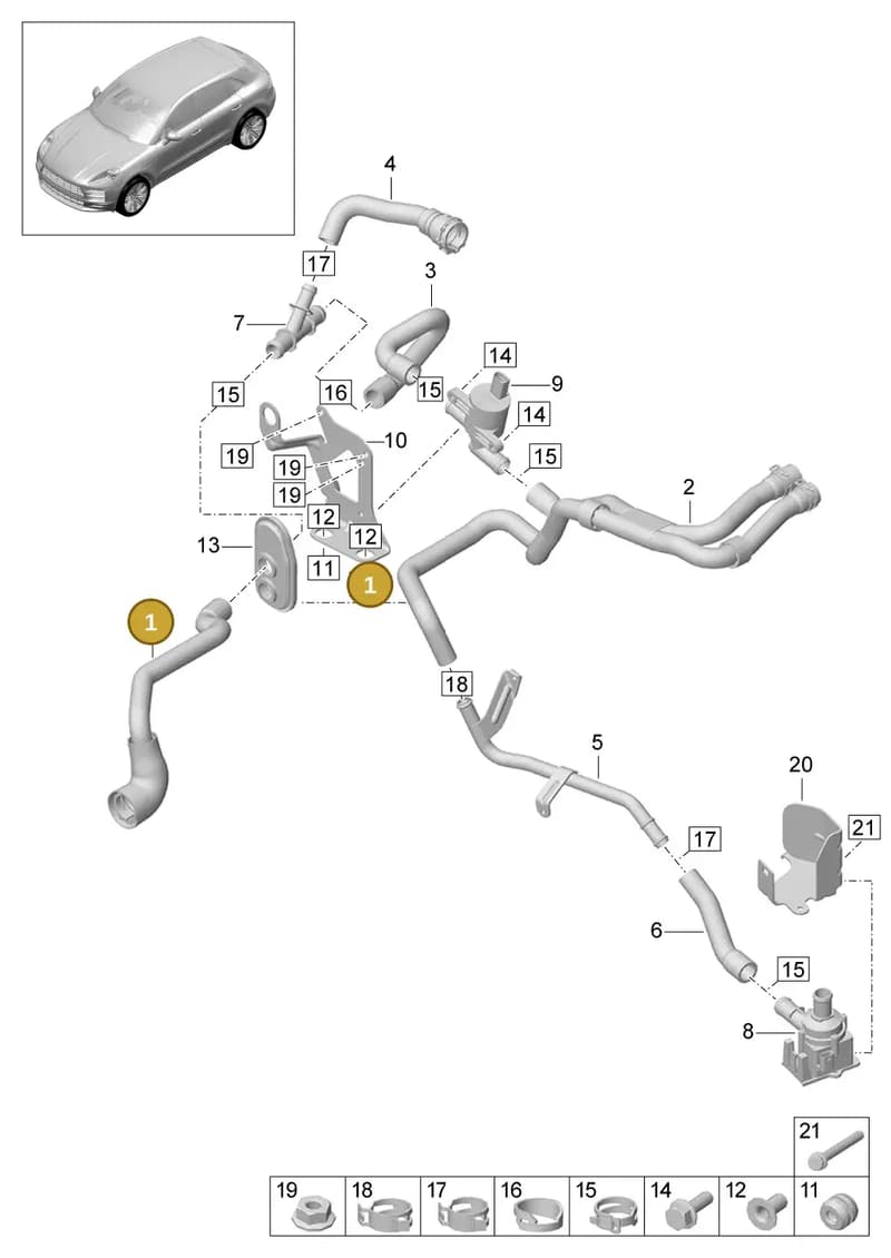 95B819198Q — Porsche Macan (2018-2022) diagram p52813000, position 1