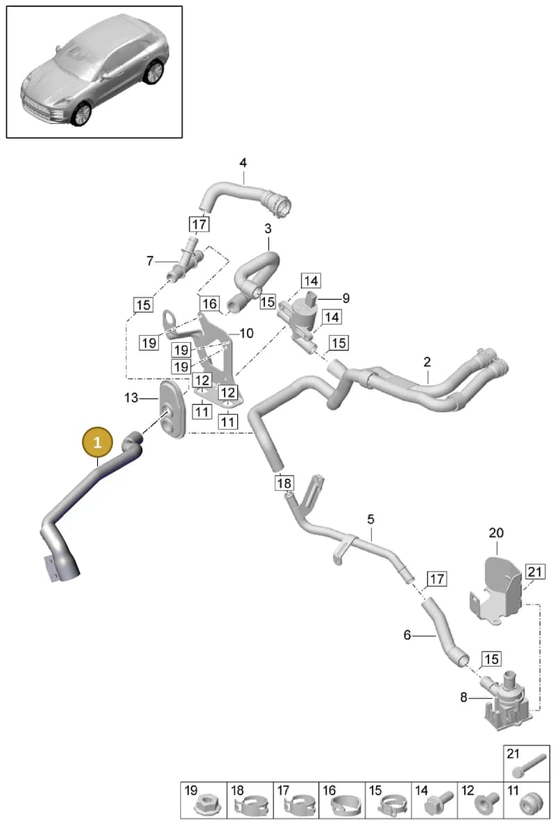 95B819198R — Porsche Macan (2018-2022) diagram p52813100, position 1