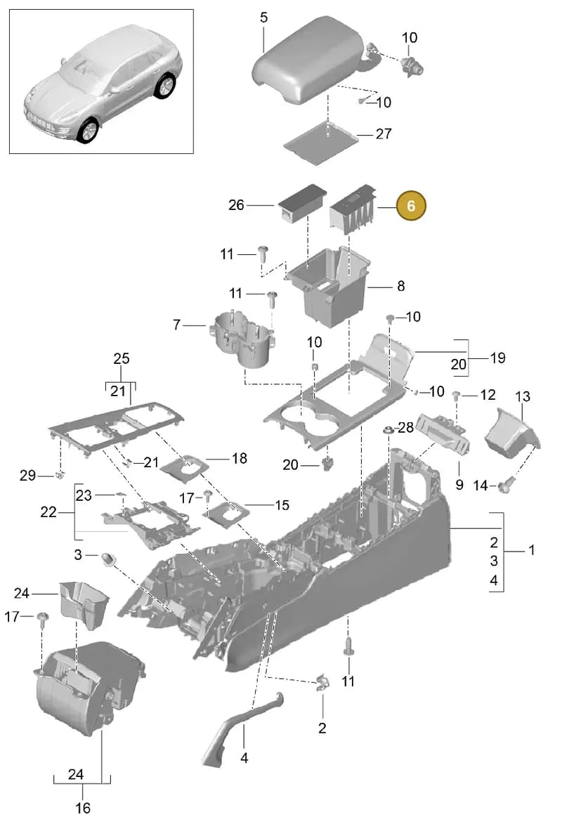 95B819203FG0B — Porsche Macan (2013-2018) diagram p44809020, position 6