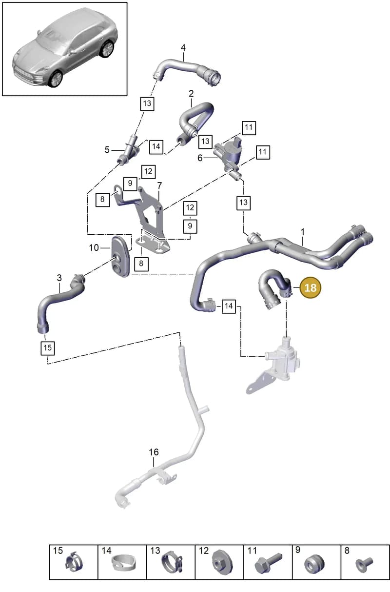 95B819332G — Porsche Macan (2018-2022) diagram p52813200, position 18