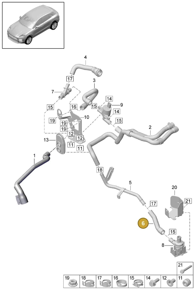 95B819362G — Porsche Macan (2018-2022) diagram p52813100, position 6