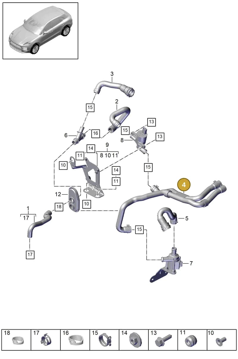 95B819371D — Porsche Macan (2018-2022) diagram p52813300, position 4