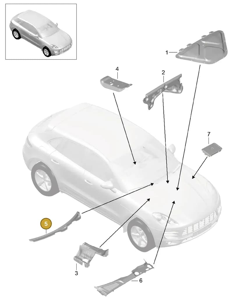 95B819403B1E0 — Porsche Macan (2013-2018) diagram p44807080, position 5