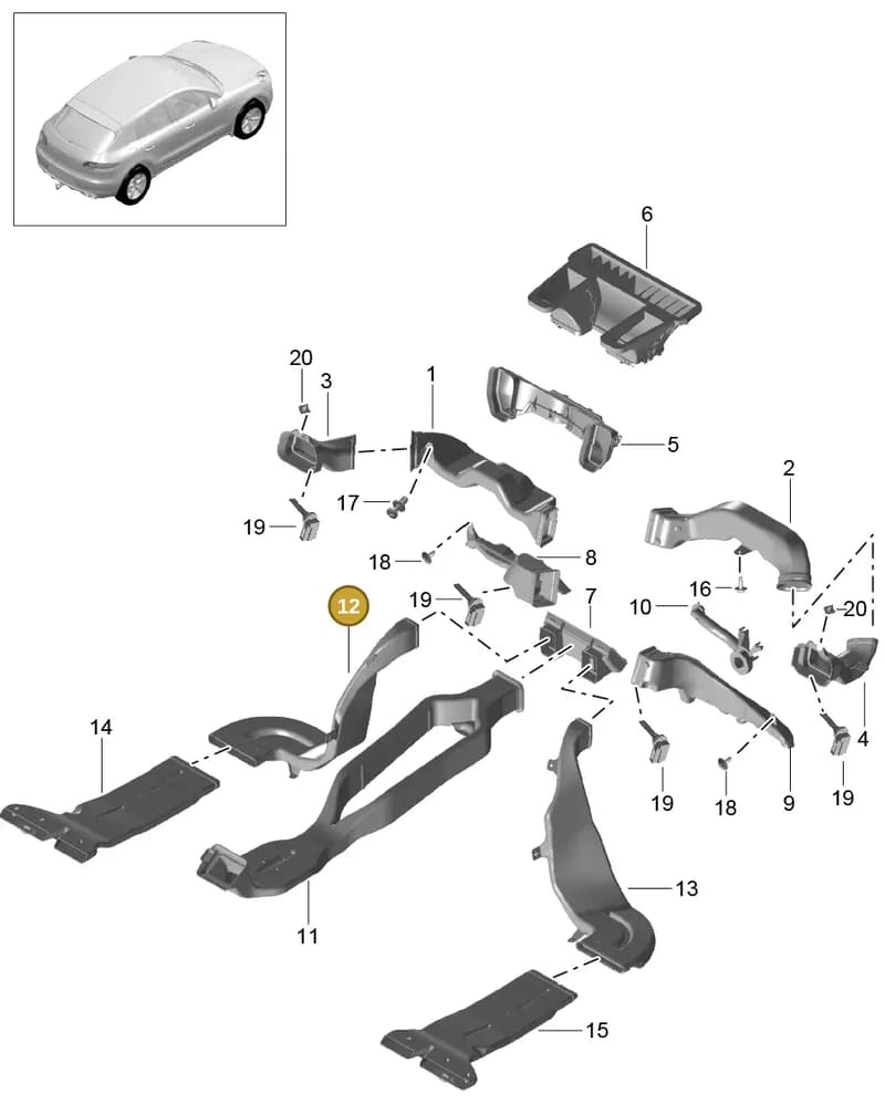 95B819503 — Porsche Macan (2013-2018) diagram p44813040, position 12