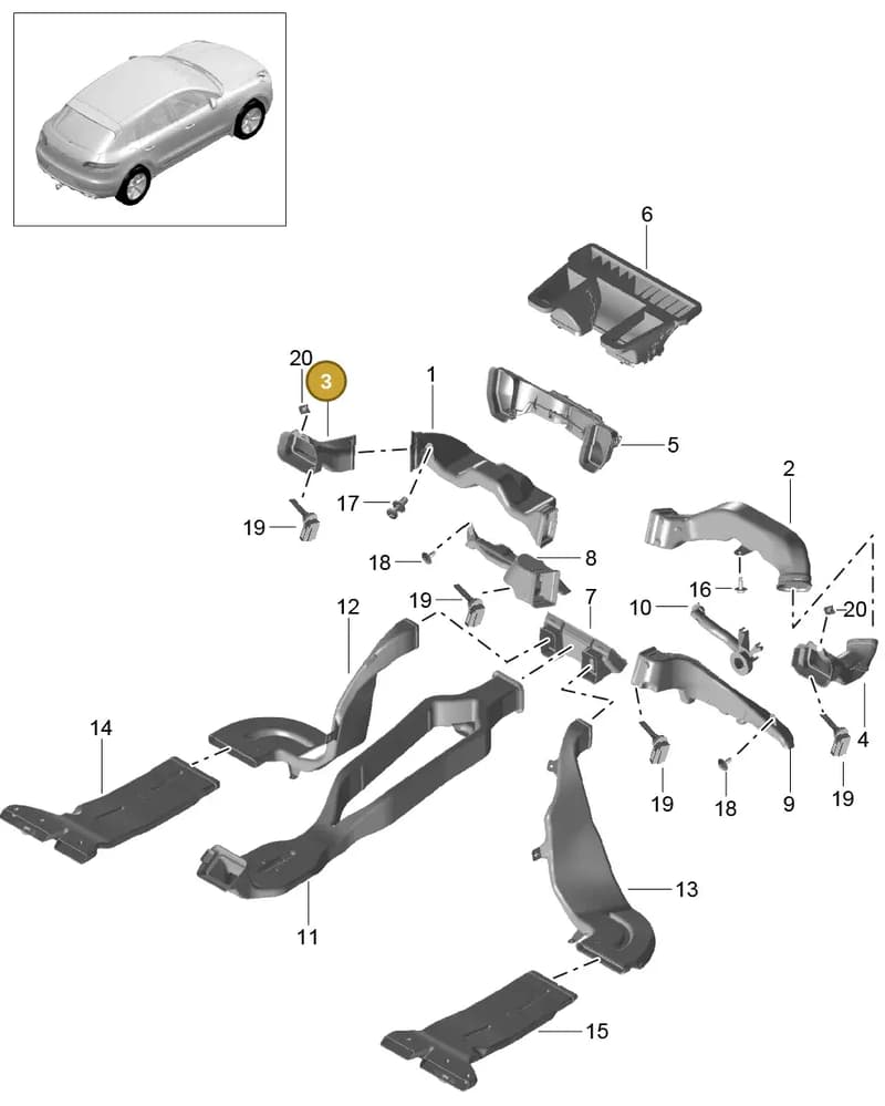95B819725A — Porsche Macan (2013-2018) diagram p44813040, position 3