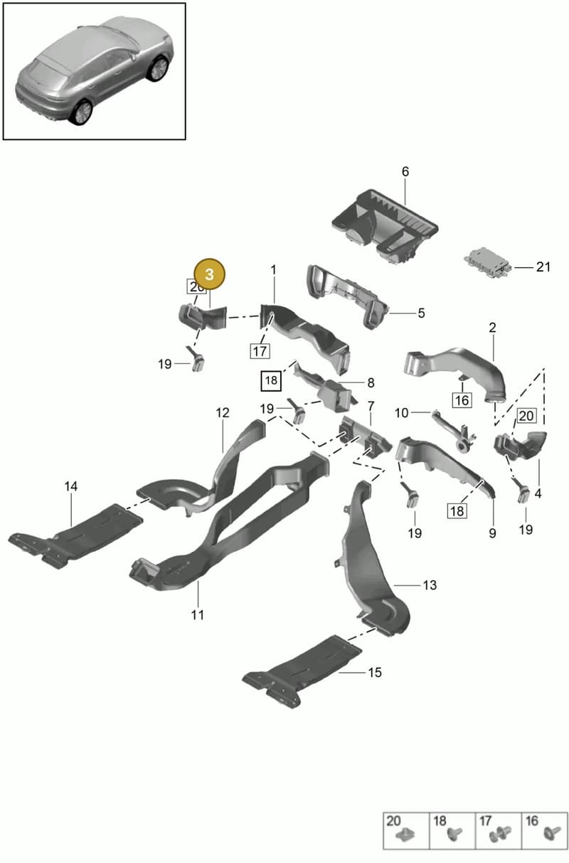 95B819725A — Porsche Macan (2018-2022) diagram p52814100, position 3