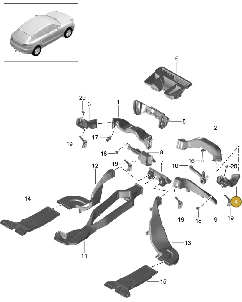 95B819726A — Porsche Macan (2013-2018) diagram p44813040, position 4
