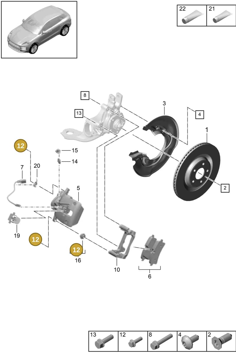 95B823347 — Porsche Macan (2018-2022) diagram p52000160, position 12