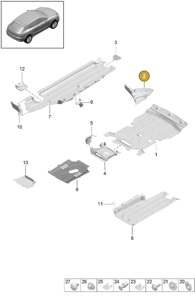 95B825101F1E0 — Porsche Macan (2018-2022) diagram p52801700, position 2