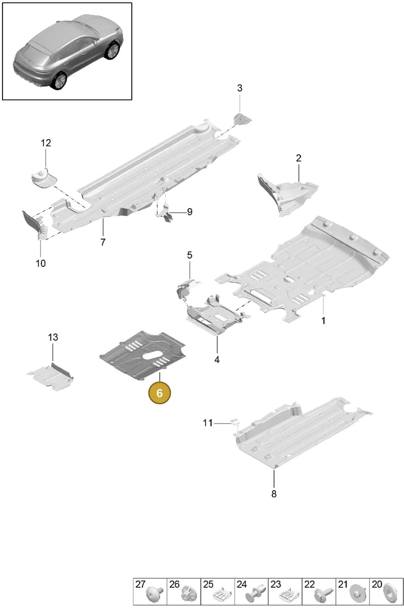 95B825209F — Porsche Macan (2018-2022) diagram p52801700, position 6