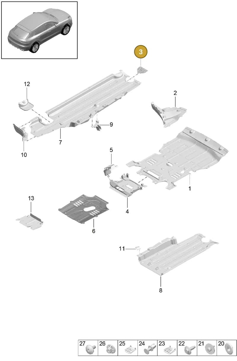 95B825271A — Porsche Macan (2018-2022) diagram p52801700, position 3