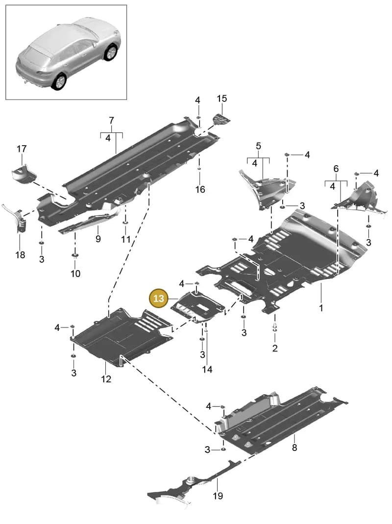 95B825370D — Porsche Macan (2013-2018) diagram p44801070, position 13