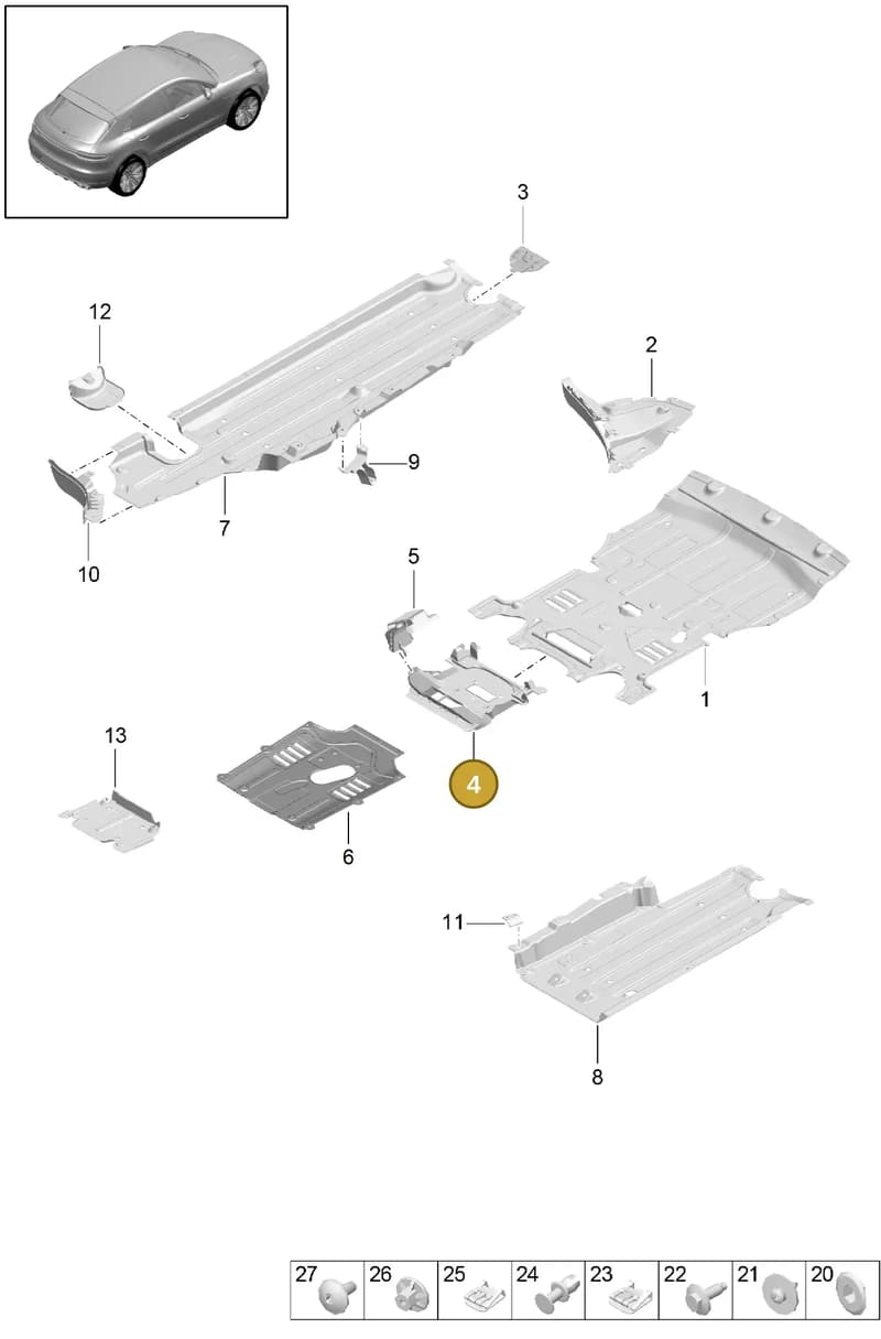 95B825370H — Porsche Macan (2018-2022) diagram p52801700, position 4