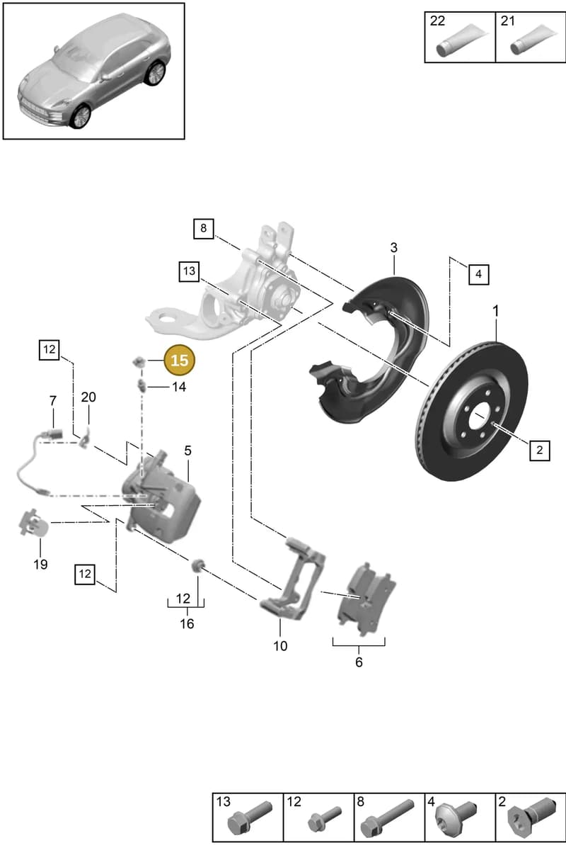 95B827239 — Porsche Macan (2018-2022) diagram p52000160, position 15