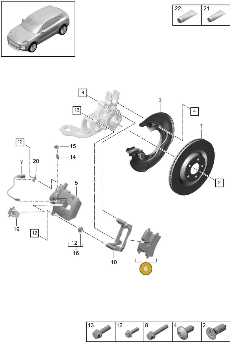 95B827428B — Porsche Macan (2018-2022) diagram p52000160, position 6