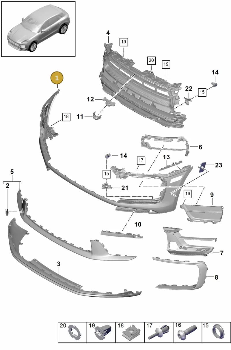 95B827530AF — Porsche Macan (2018-2022) diagram p52802060, position 1