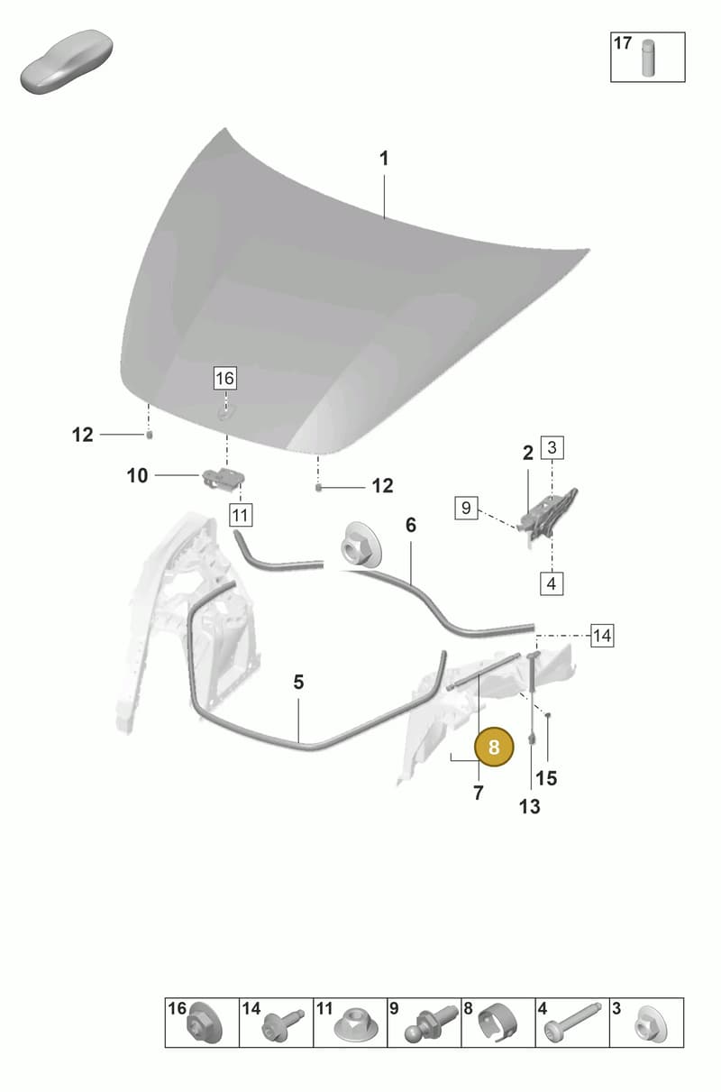 95B827905 — Porsche Panamera (2020-2023) diagram p58803000, position 8