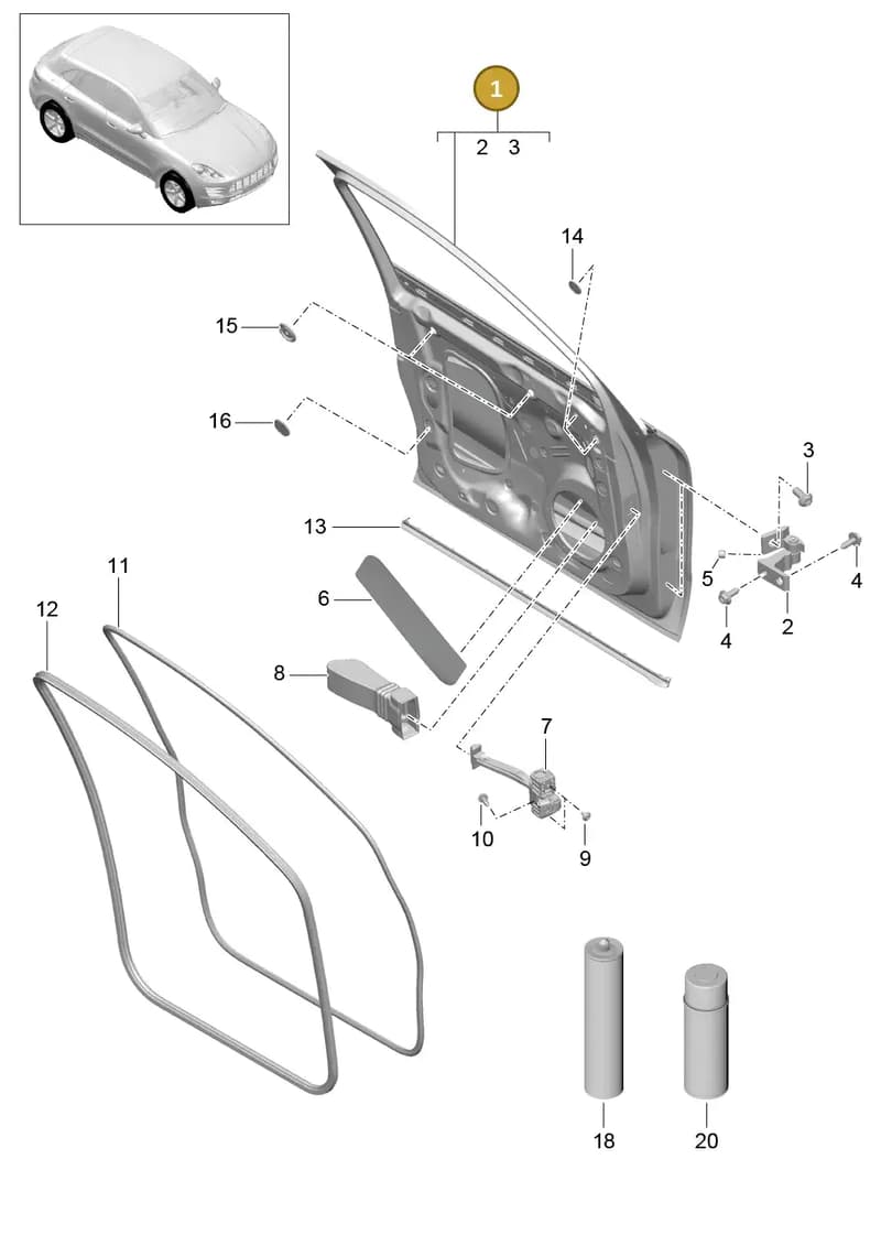 95B831022BGRV — Porsche Macan (2013-2018) diagram p44804000, position 1