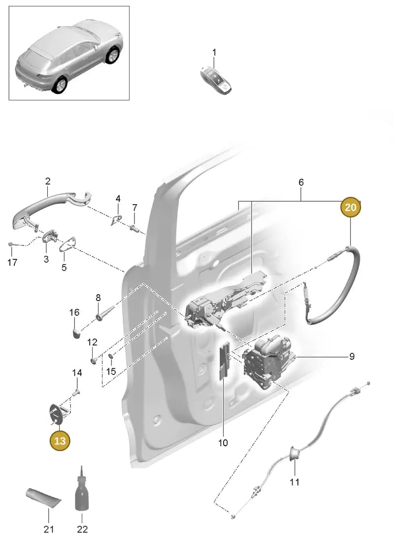 95B837017 — Porsche Macan (2013-2018) diagram p44804010, position 13+20