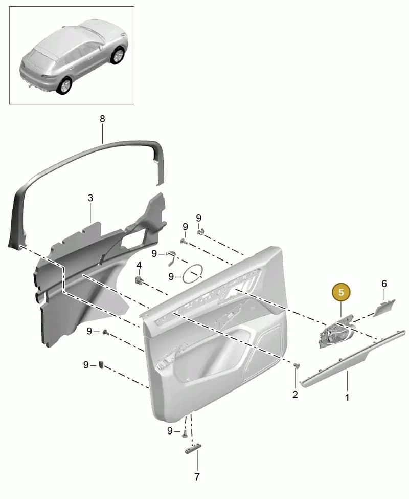 95B837019GT8 — Porsche Macan (2013-2018) diagram p44808040, position 5