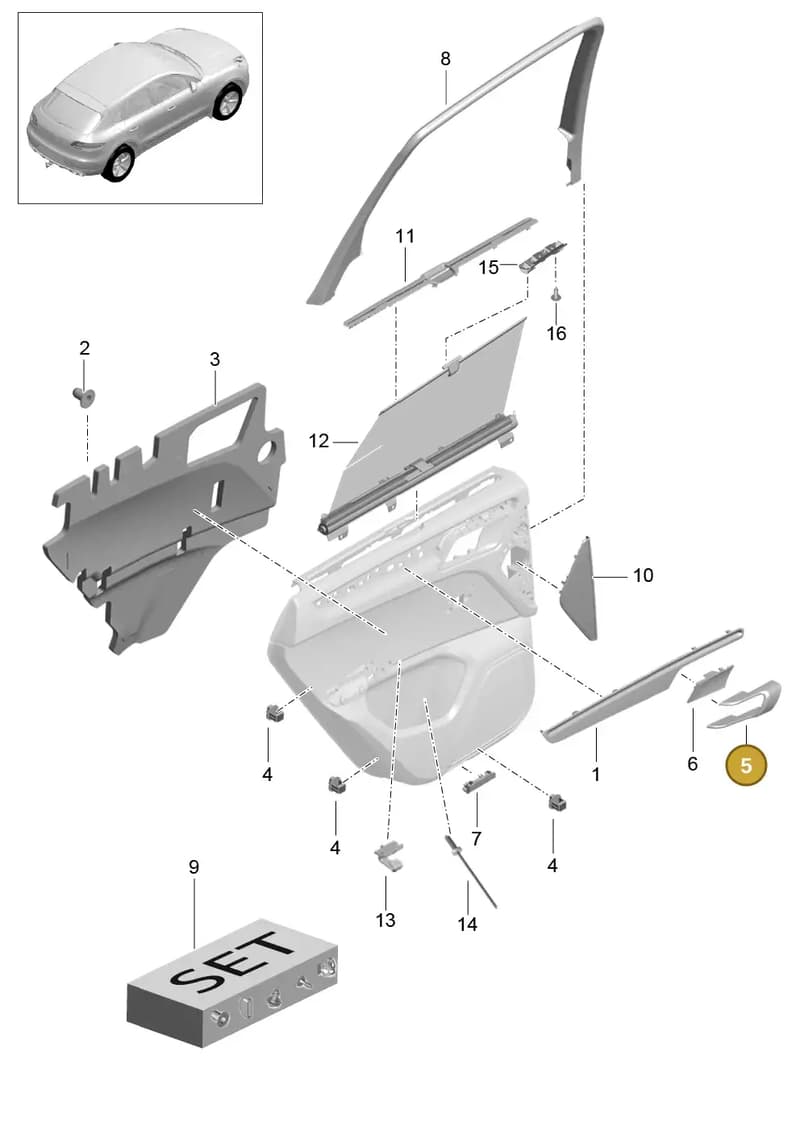 95B837019GT8 — Porsche Macan (2013-2018) diagram p44808090, position 5