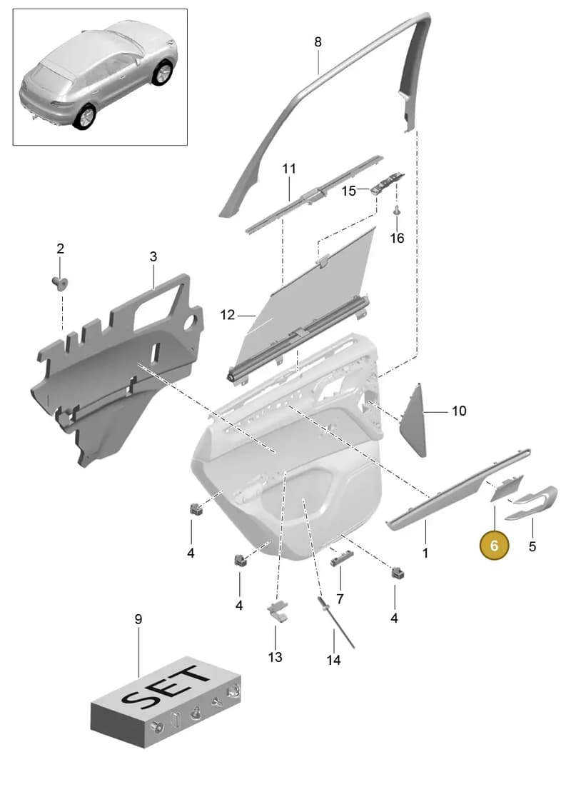95B837095C1E0 — Porsche Macan (2013-2018) diagram p44808090, position 6