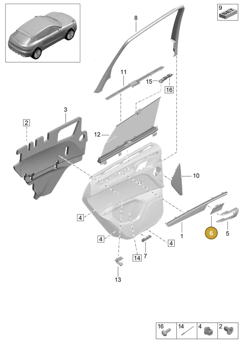 95B837096B1E0 — Porsche Macan R4 TFSI (2018-) diagram p52808950, position 6