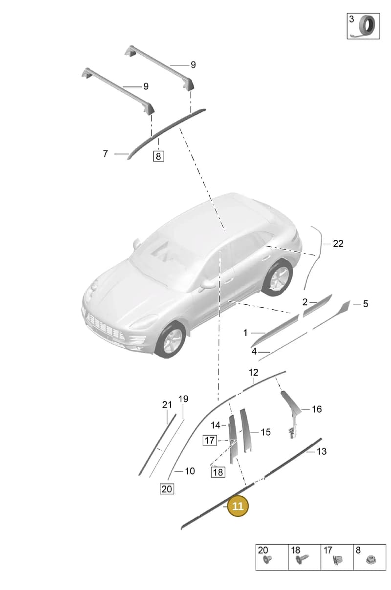 95B837476CGV9 — Porsche Macan (2018-2022) diagram p52810150, position 11