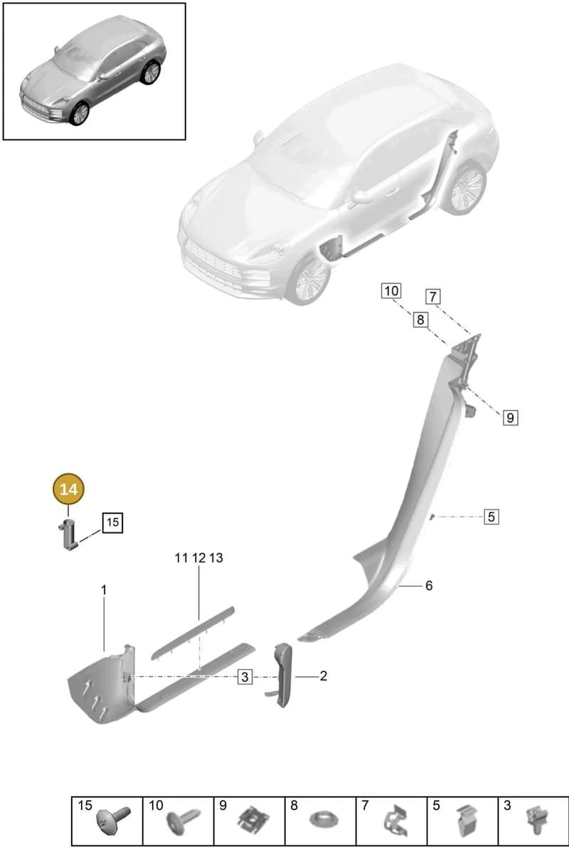 95B839120B — Porsche Macan (2018-2022) diagram p52000191, position 14