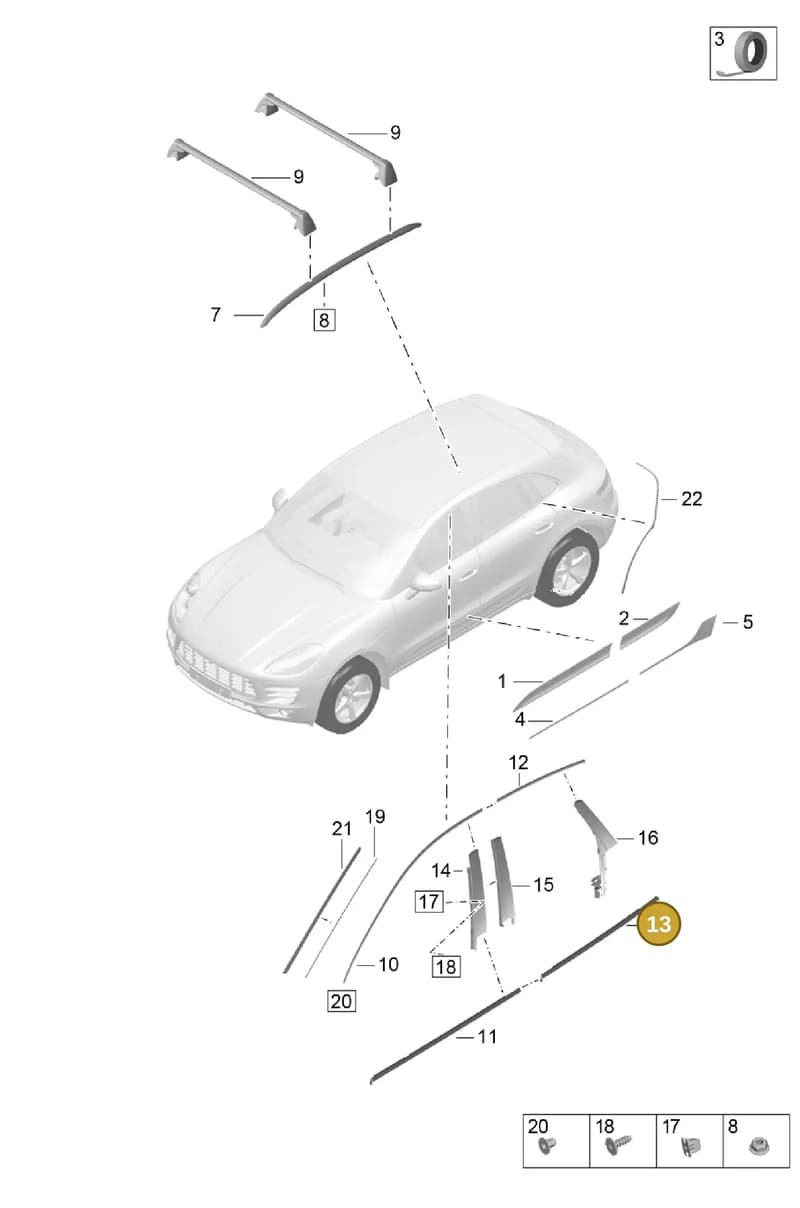 95B839475D041 — Porsche Macan (2018-2022) diagram p52810150, position 13