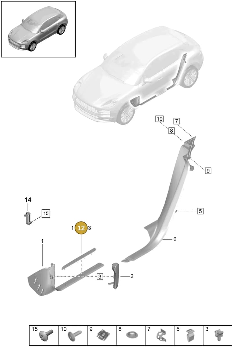 95B839762B — Porsche Macan (2018-2022) diagram p52000191, position 12