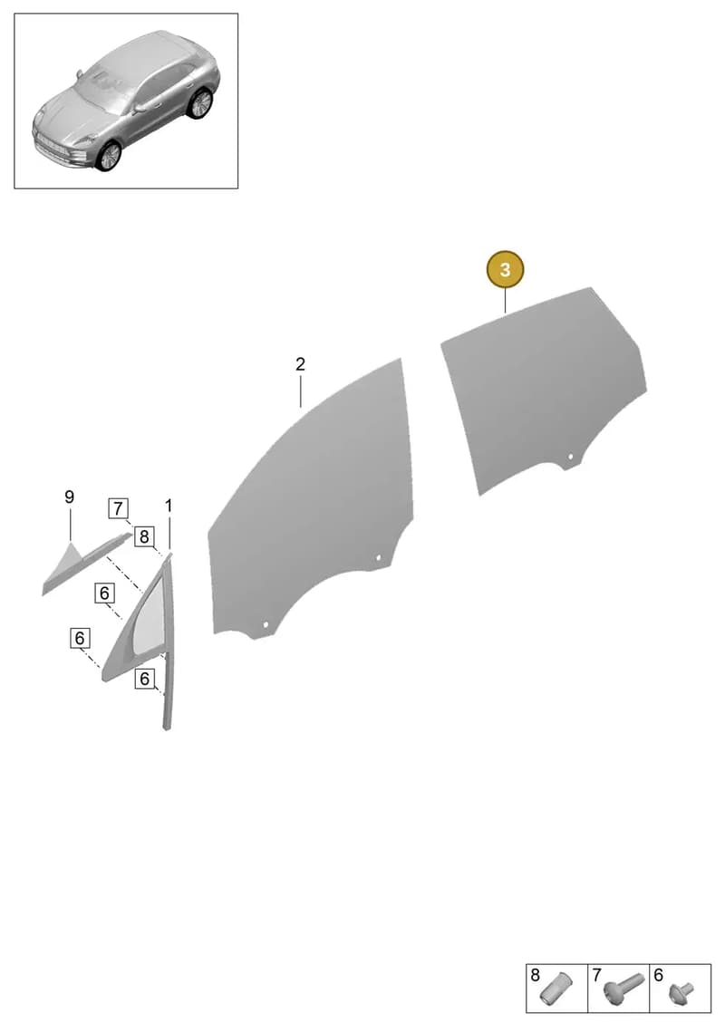 95B845206F — Porsche Macan (2018-2022) diagram p52805010, position 3