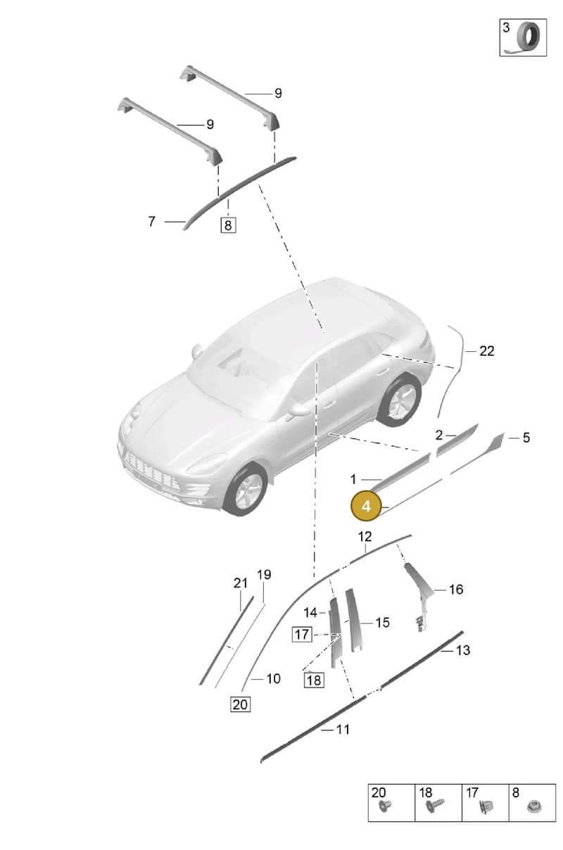 95B853823A — Porsche Macan (2018-2022) diagram p52810150, position 4
