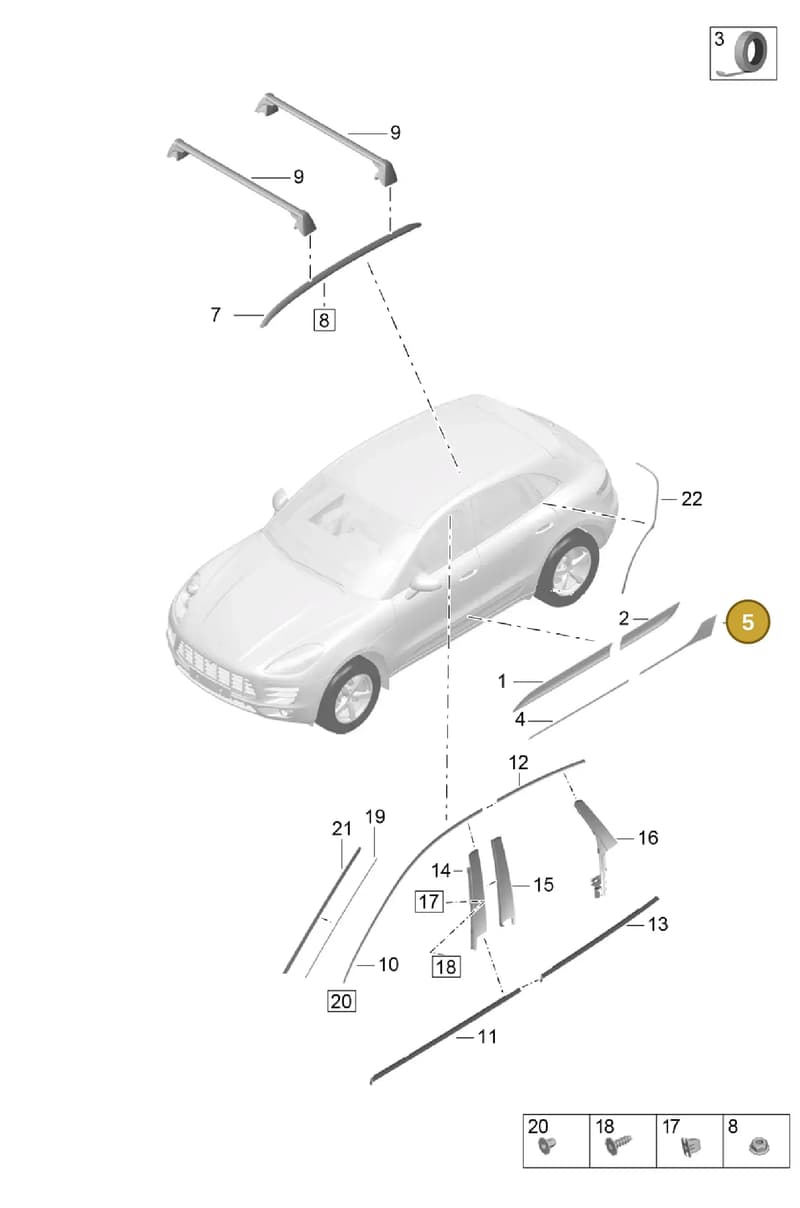 95B853932A — Porsche Macan (2018-2022) diagram p52810150, position 5