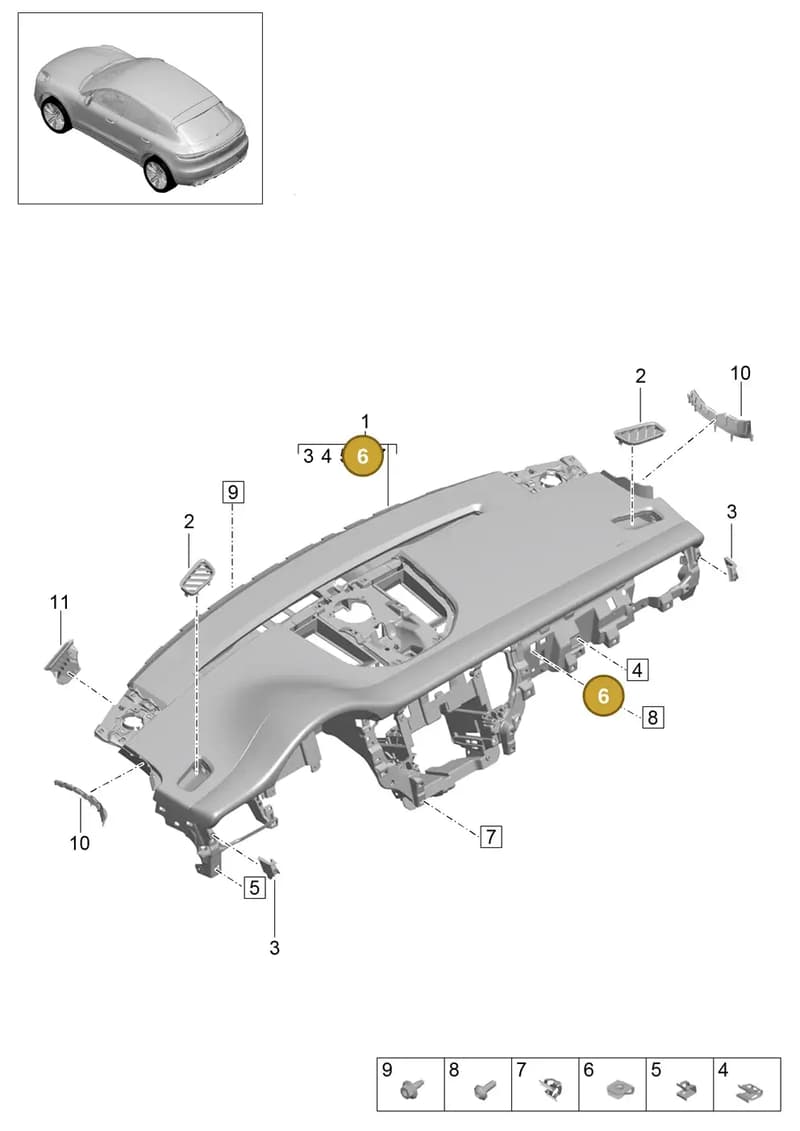 95B854378FOR2 — Porsche Macan (2018-2022) diagram p52809000, position 6