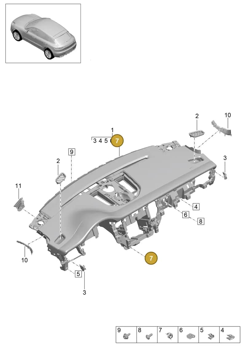 95B854397QOH3 — Porsche Macan (2018-2022) diagram p52809000, position 7