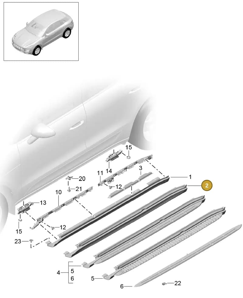 95B854884AG2X — Porsche Macan (2013-2018) diagram p44810010, position 2