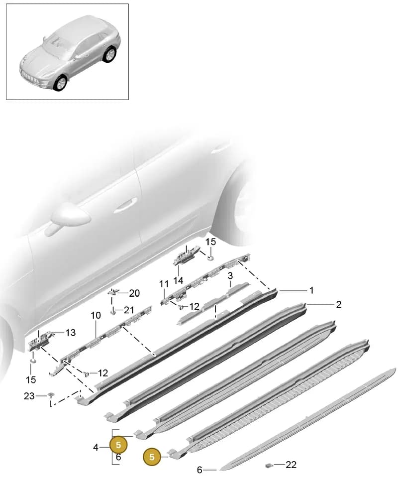 95B854886A1E0 — Porsche Macan (2013-2018) diagram p44810010, position 5