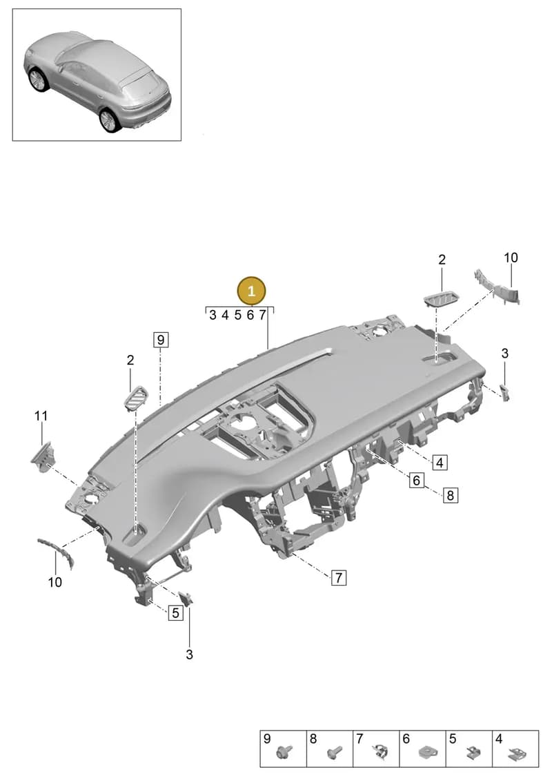 95B857003CHOA1 — Porsche Macan (2018-2022) diagram p52809000, position 1