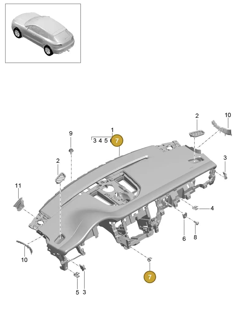 95B857190POR2 — Porsche Macan (2013-2018) diagram p44809000, position 7
