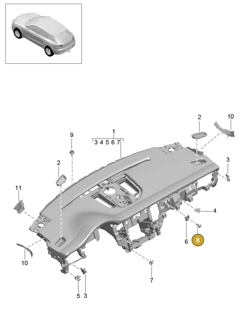 95B857226SOE9 — Porsche Macan (2013-2018) diagram p44809000, position 8