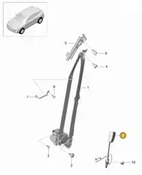 95B857740YLZ Porsche Belt Latch (Satin Black YLZ)