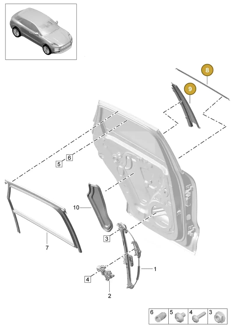 95B857753AYLZ — Porsche Macan R4 TFSI (2018-) diagram p52000200, position 8+9