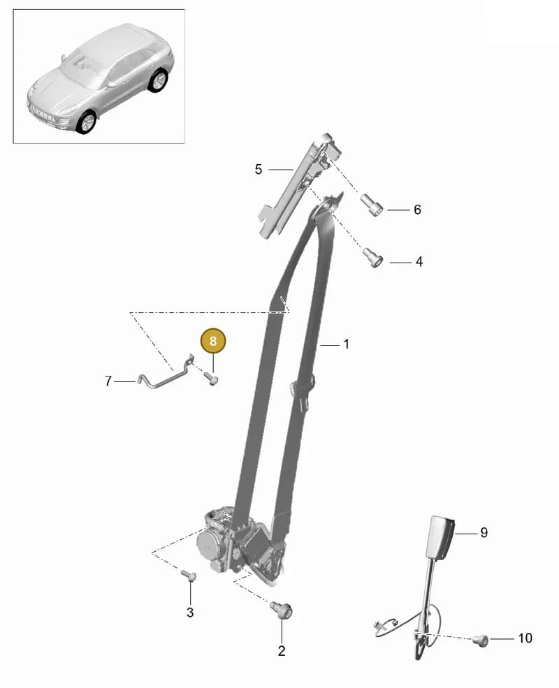 95B857754AYLZ — Porsche Macan (2013-2018) diagram p44812000, position 8