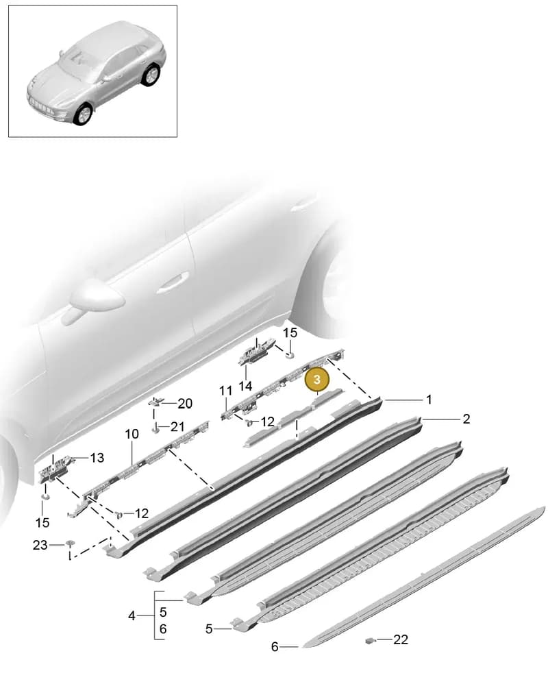 95B857993 — Porsche Macan (2013-2018) diagram p44810010, position 3