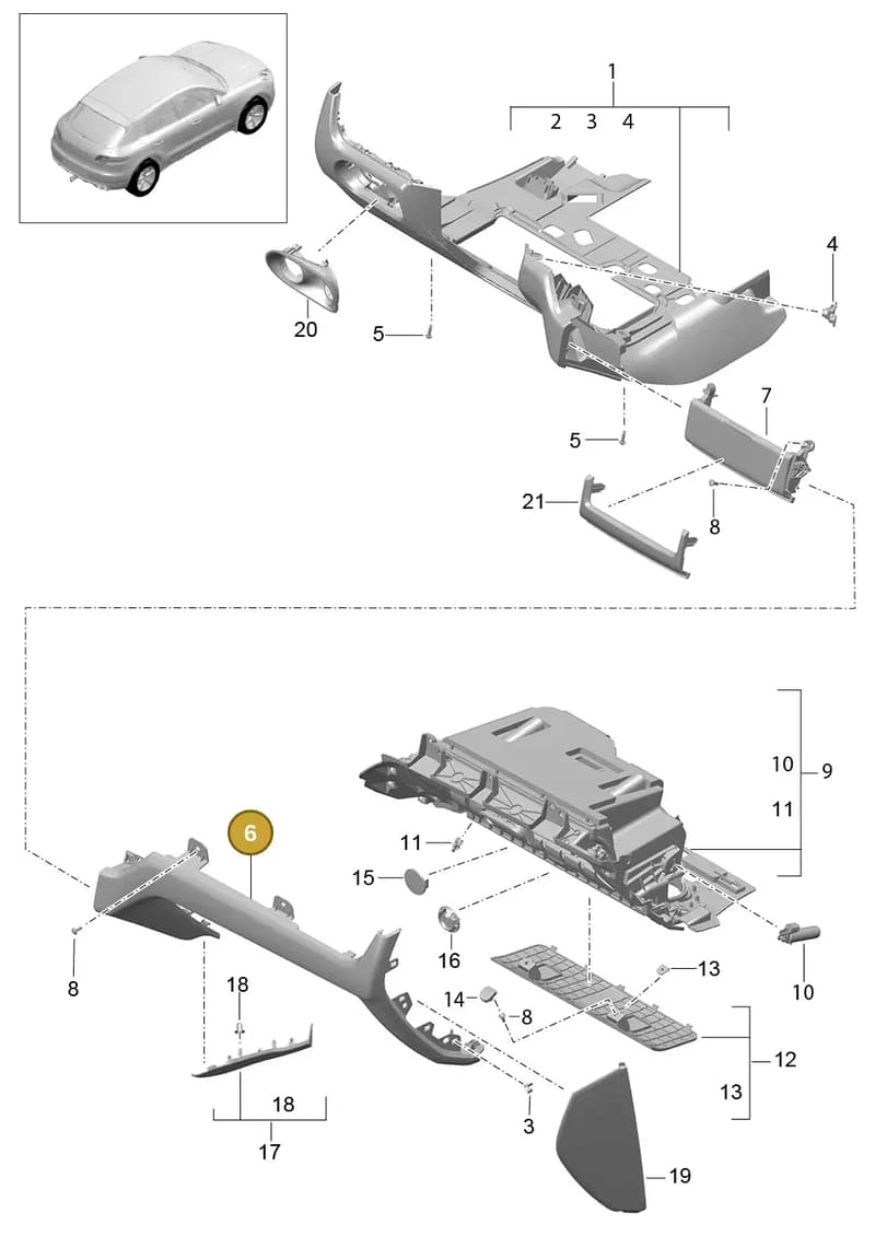 95B858122L6J0 — Porsche Macan (2013-2018) diagram p44809010, position 6