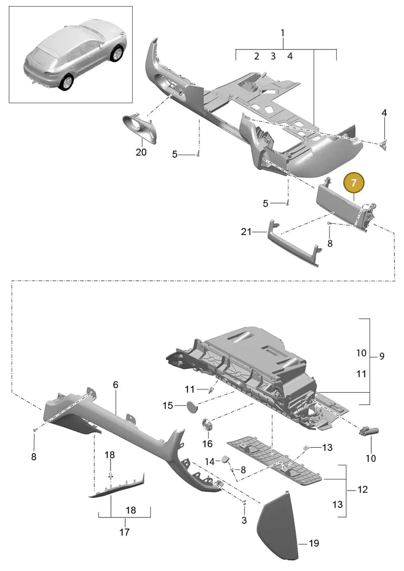 95B858361 — Porsche Macan (2013-2018) diagram p44809010, position 7