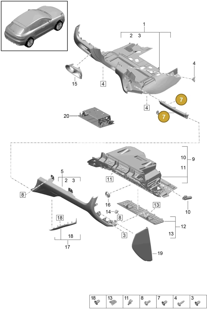 95B858361 — Porsche Macan (2018-2022) diagram p52809010, position 7