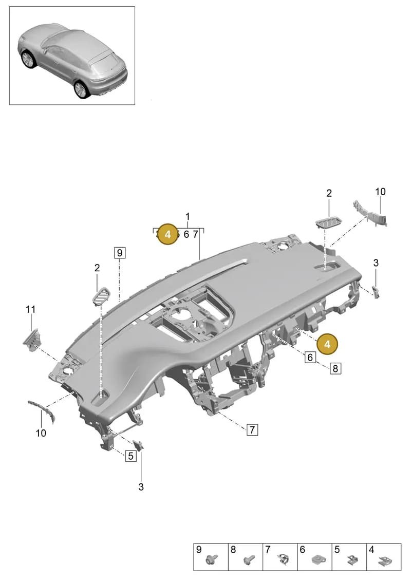 95B858365AOA6 — Porsche Macan R4 TFSI (2018-) diagram p52809000, position 4